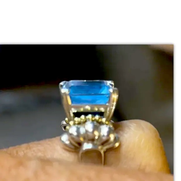 Lagos 925/750 Caviar SS Blue Topaz Ring Signed MINT COND Sz 7 STUNNER BUT SIMPL - Picture 9 of 9